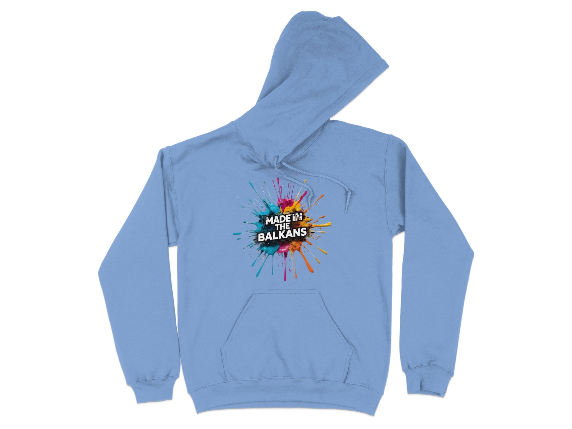 Made In The Balkans Paint Splatter Light Blue Hoodie product type
