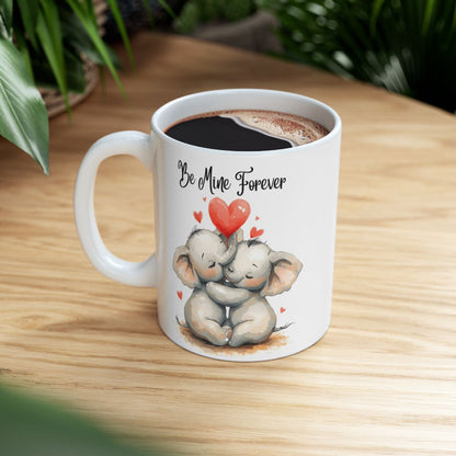 Be Mine Forever Elephant Couple Design Mug