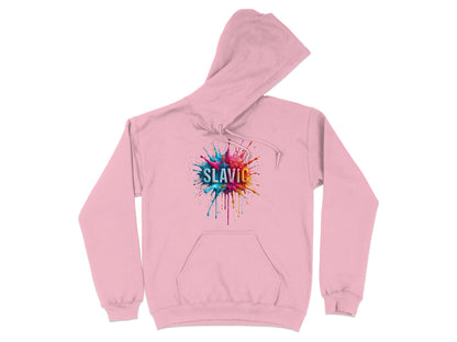 Pink Hoodie Slavic Paint Splatter Design product type