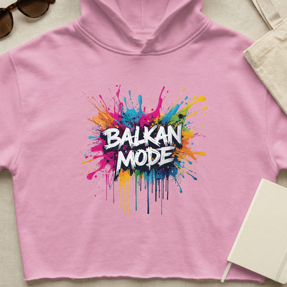 Pink Balkan Mode Colorful Splash Design Cropped Hoodie product type