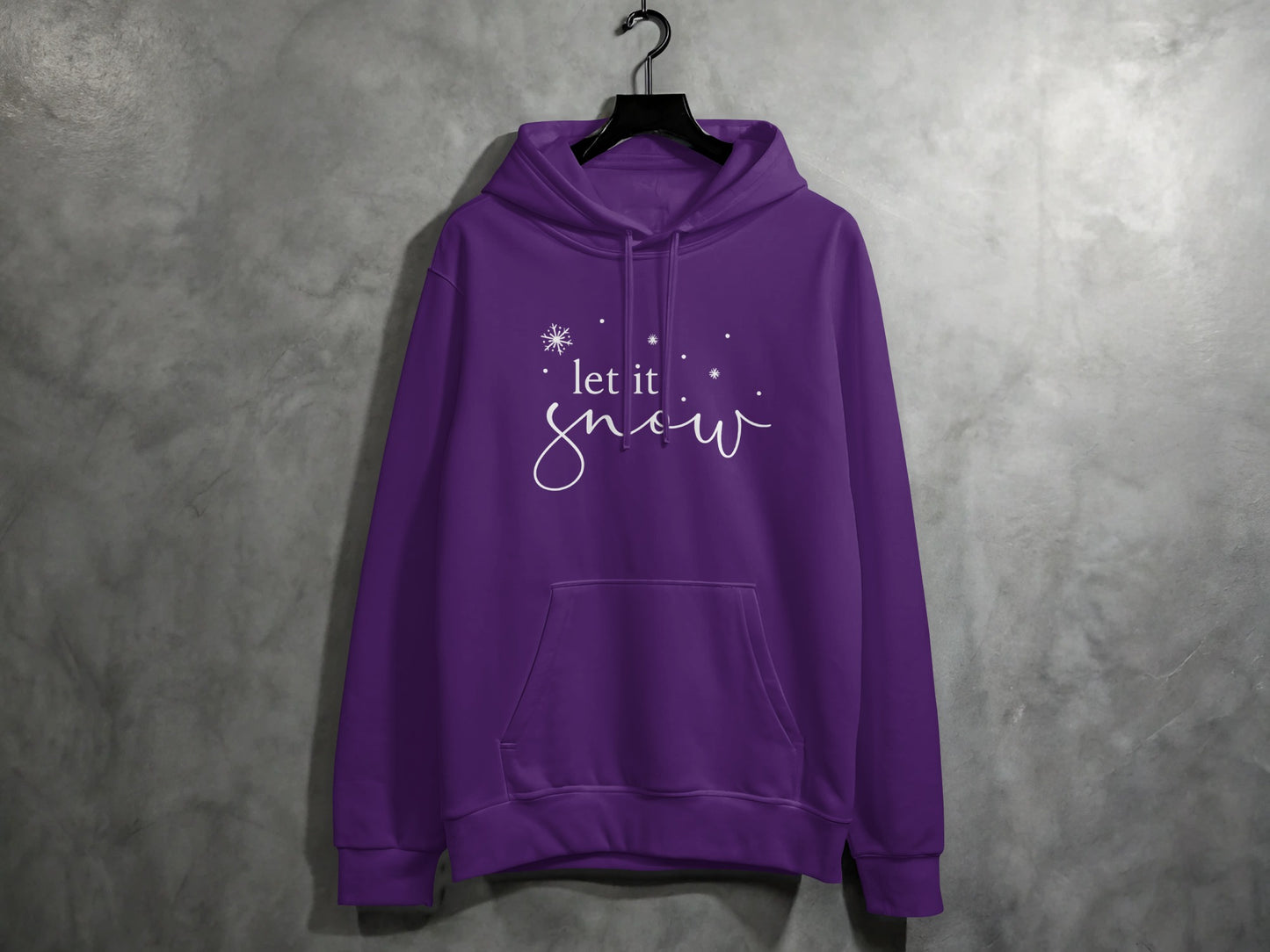 Purple Let It Snow Printed Hoodie