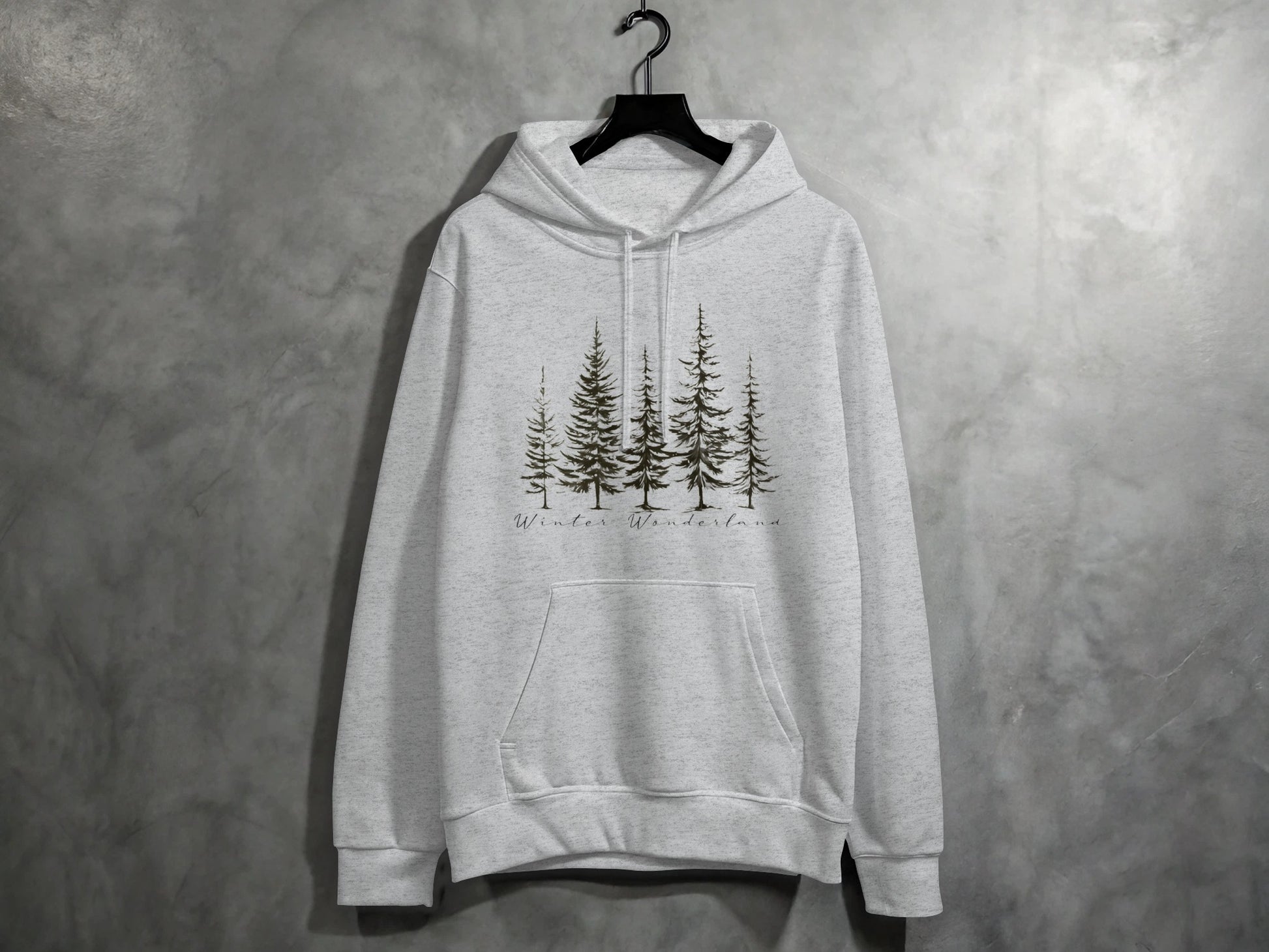 Winter Wonderland Hoodie with Forest Print Design