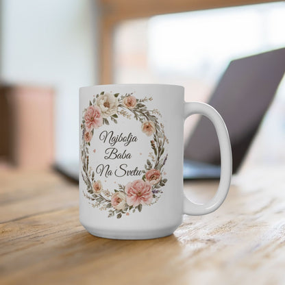 Najbolja Baba Na Svetu Floral Design Mug
