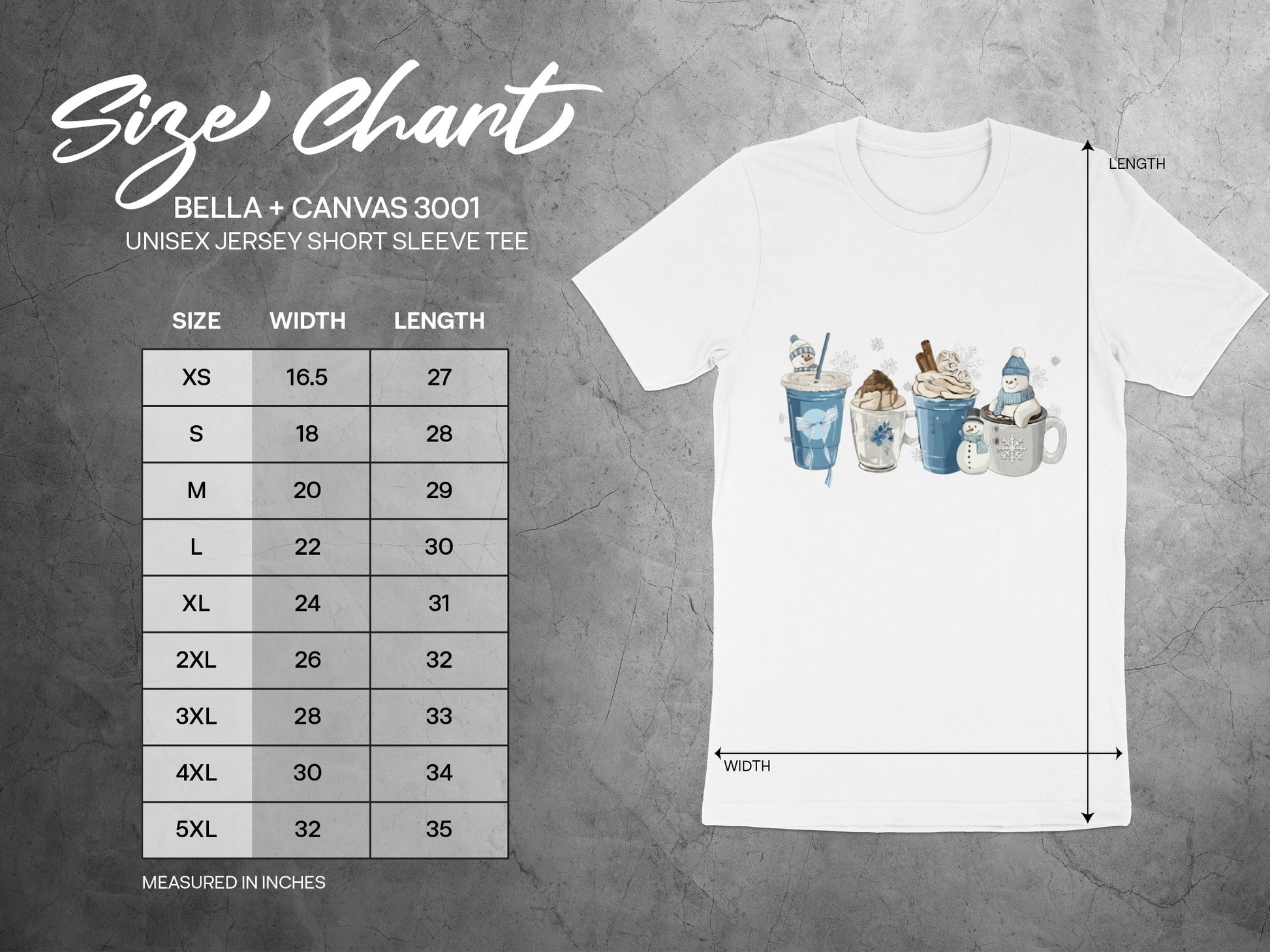 Cute Winter Drinks Graphic Unisex Short Sleeve Tee