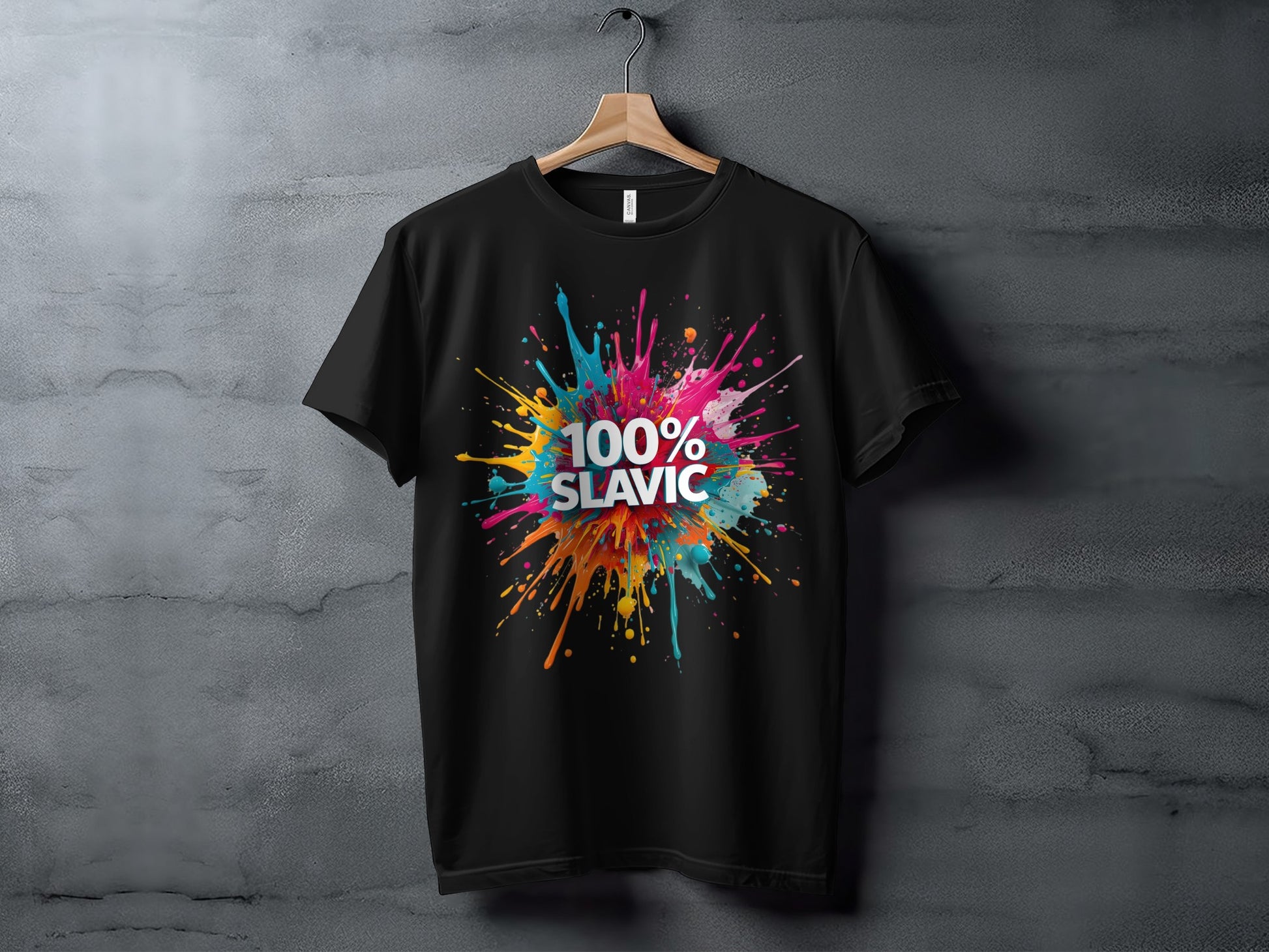 100% SLAVIC Colorful Paint Splatter T-shirt product type