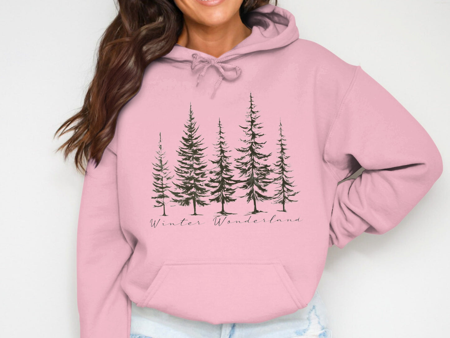 Winter Wonderland Hoodie with Festive Tree Design