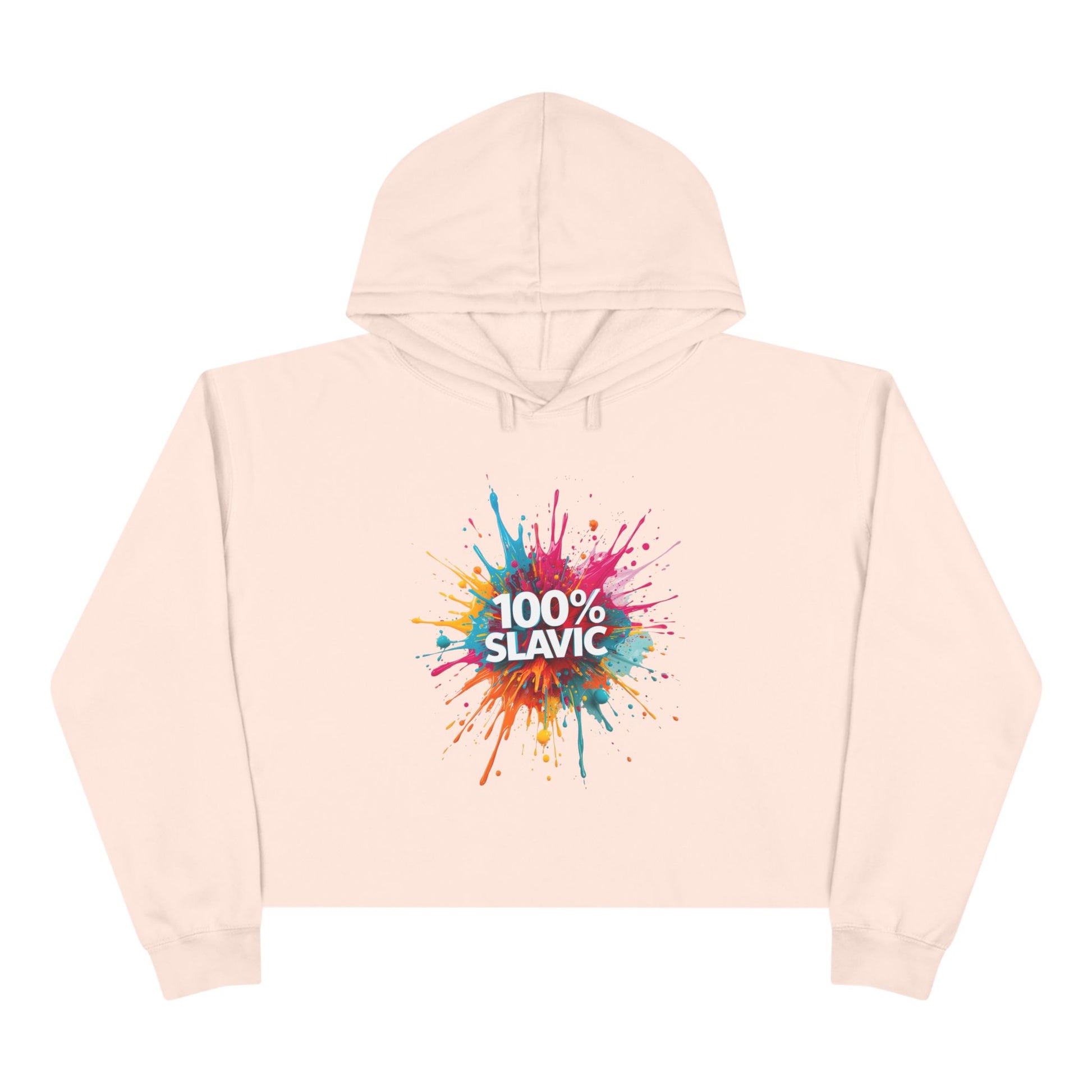 100% SLAVIC Colorful Splash Cropped Hoodie product type