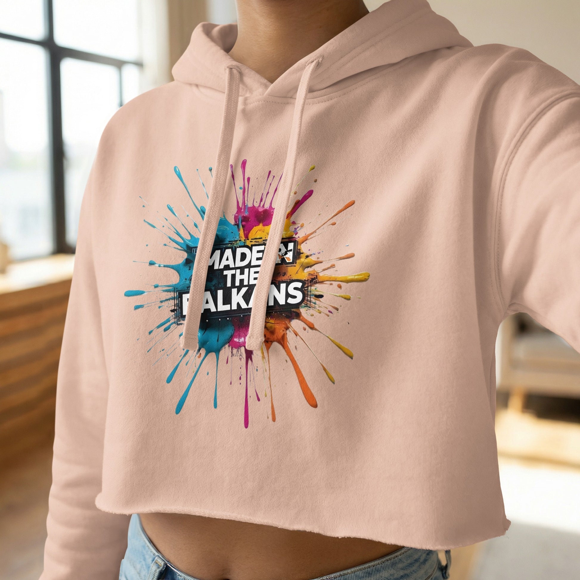 Peach Cropped Hoodie MADE IN THE BALKANS product type