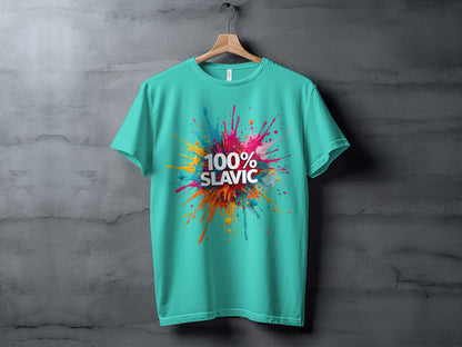 100% SLAVIC Colorful Paint Splash Aqua Teal product type
