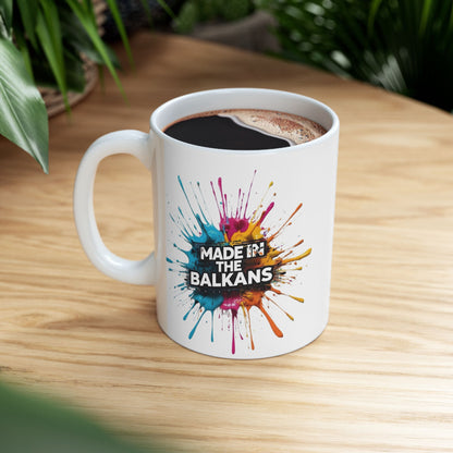 Made In The Balkans paint splatter mug
