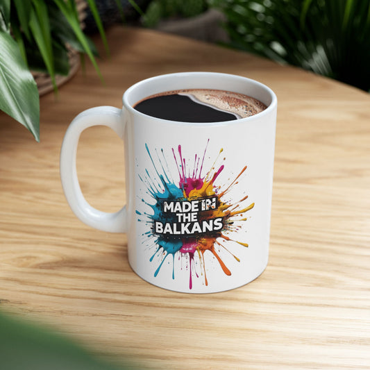 Made In The Balkans paint splatter mug