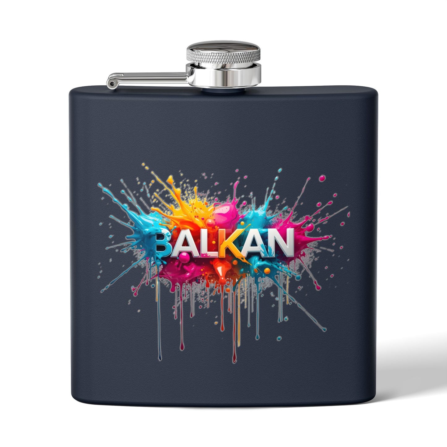 BALKAN Colorful Paint Splatter Drip Design Flask product type
