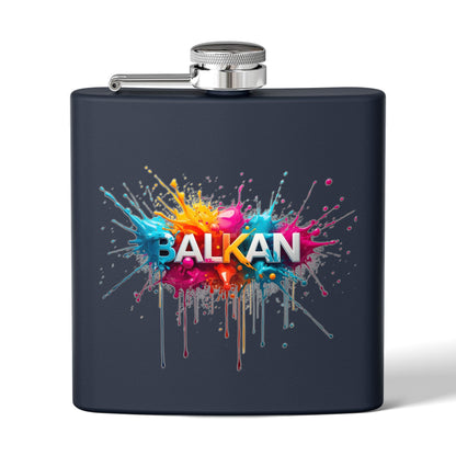 BALKAN Colorful Paint Splatter Drip Design Flask product type