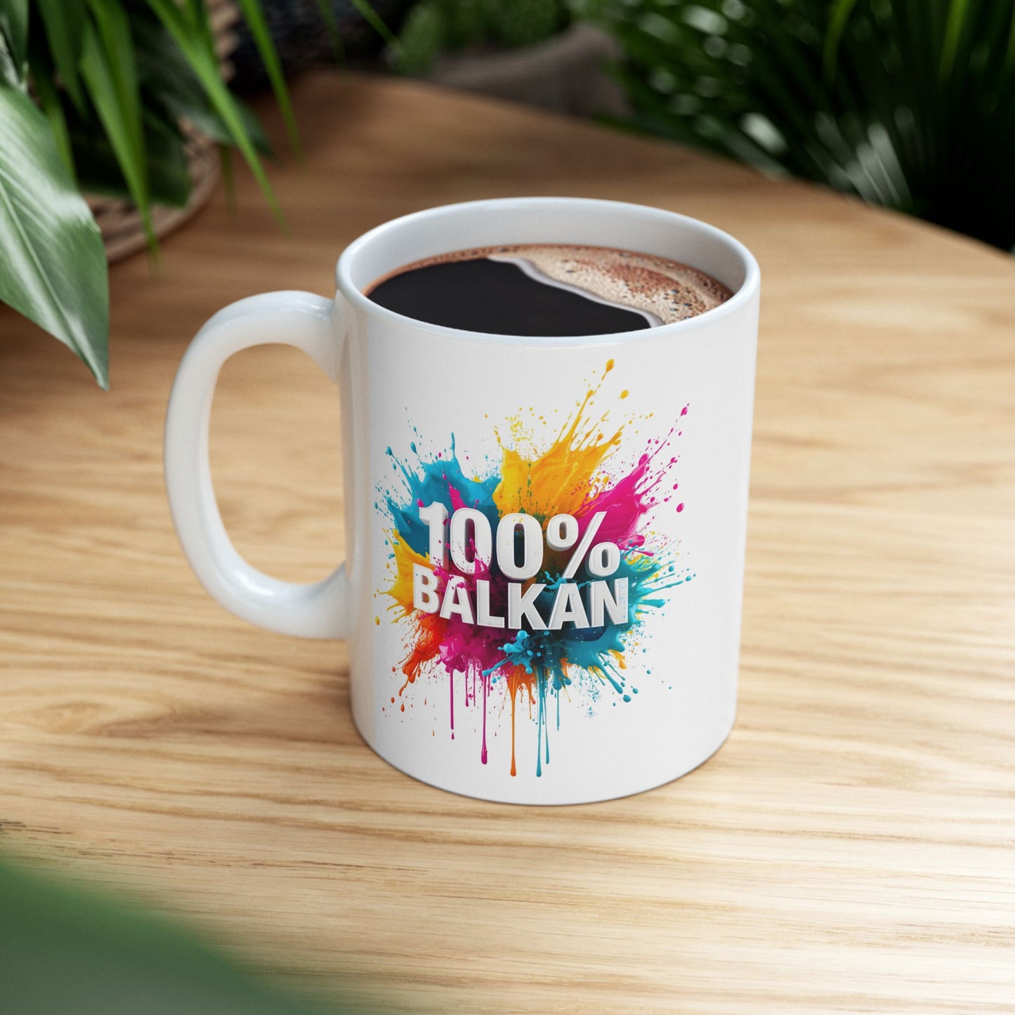 100% BALKAN Colorful Splatter Art White Mug product type