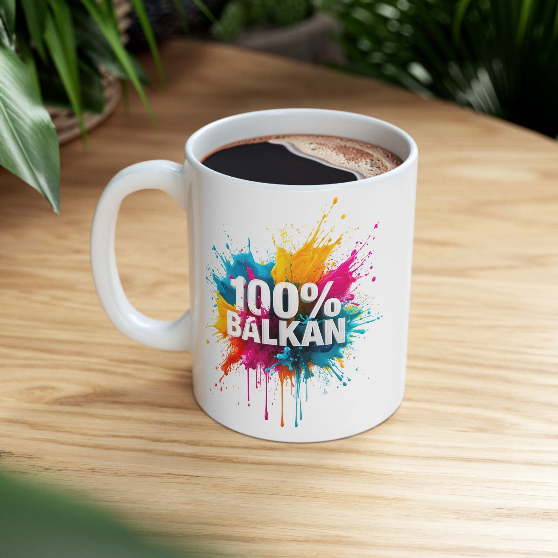 100% BALKAN Colorful Splatter Art White Mug product type