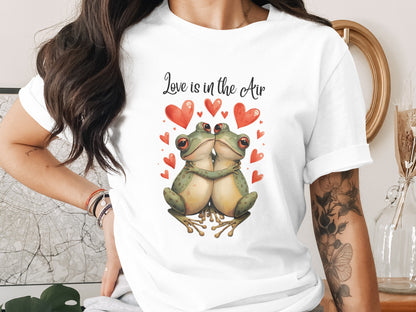 Love is in the Air Heart Frogs Lover T-shirt