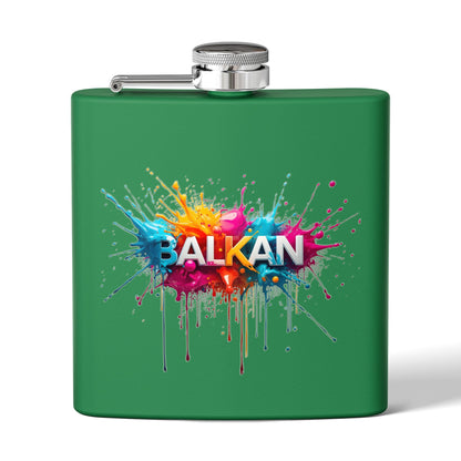 Green BALKAN Colorful Splatter Hip Flask product type