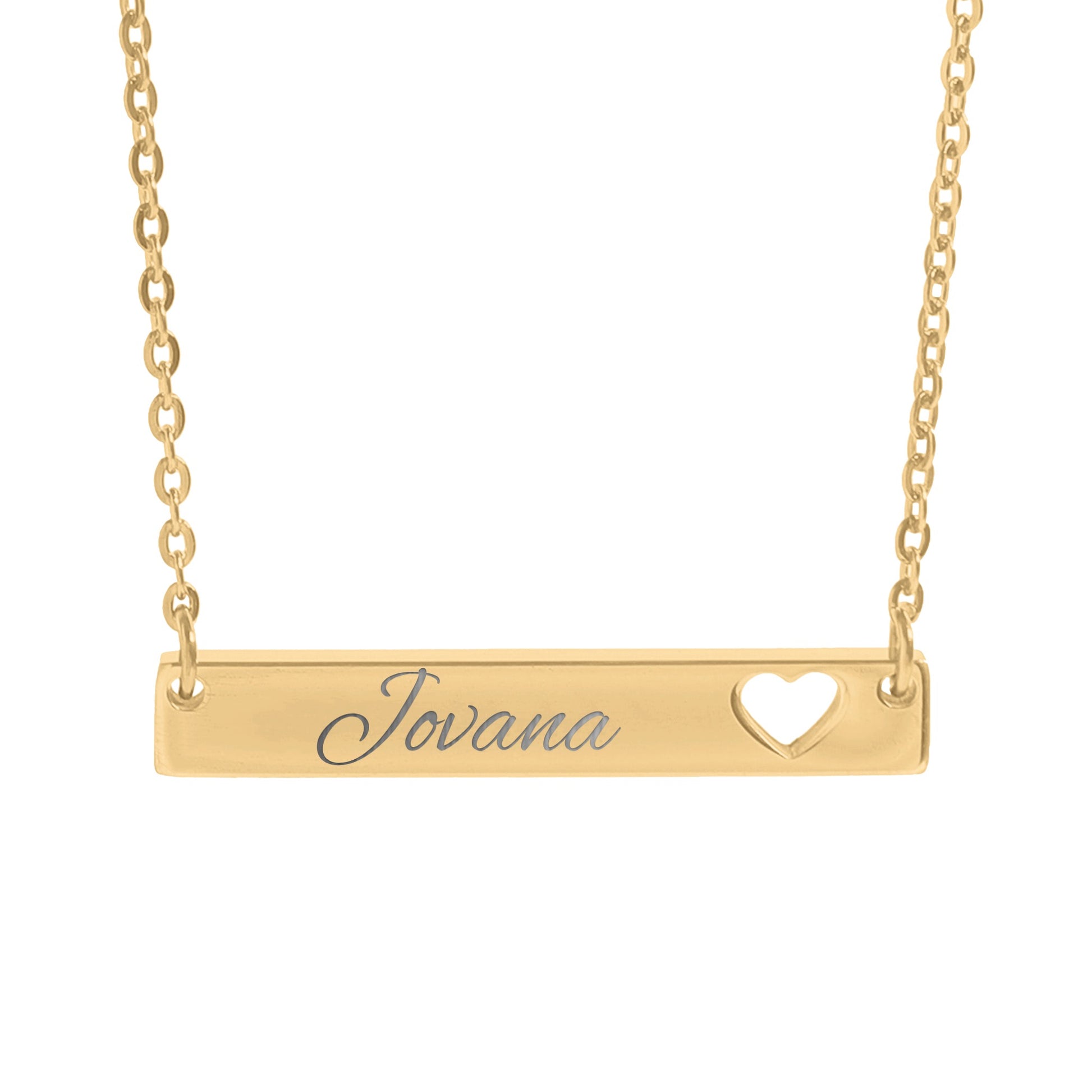 Personalized Nameplate Necklace with Heart Design