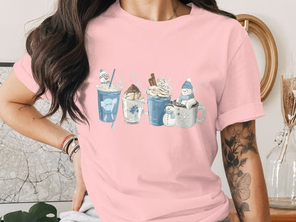 Cozy Winter Themed Hot Beverage Graphic Tee