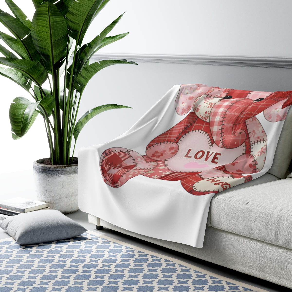 Love Elephant Patchwork Design Blanket Throw