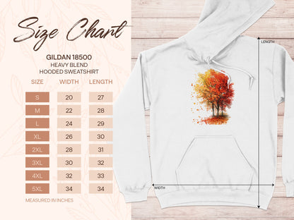 Autumn Trees Design White Hooded Sweatshirt product
