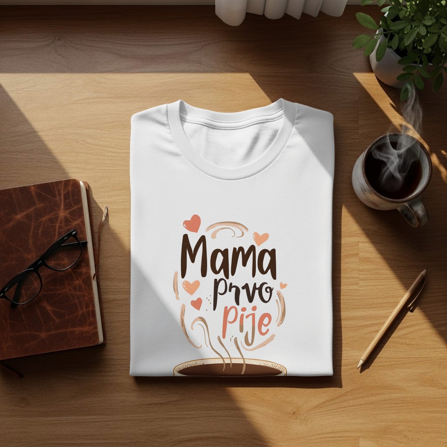 Mama Prvo Pije Coffee Lover Graphic Tee product