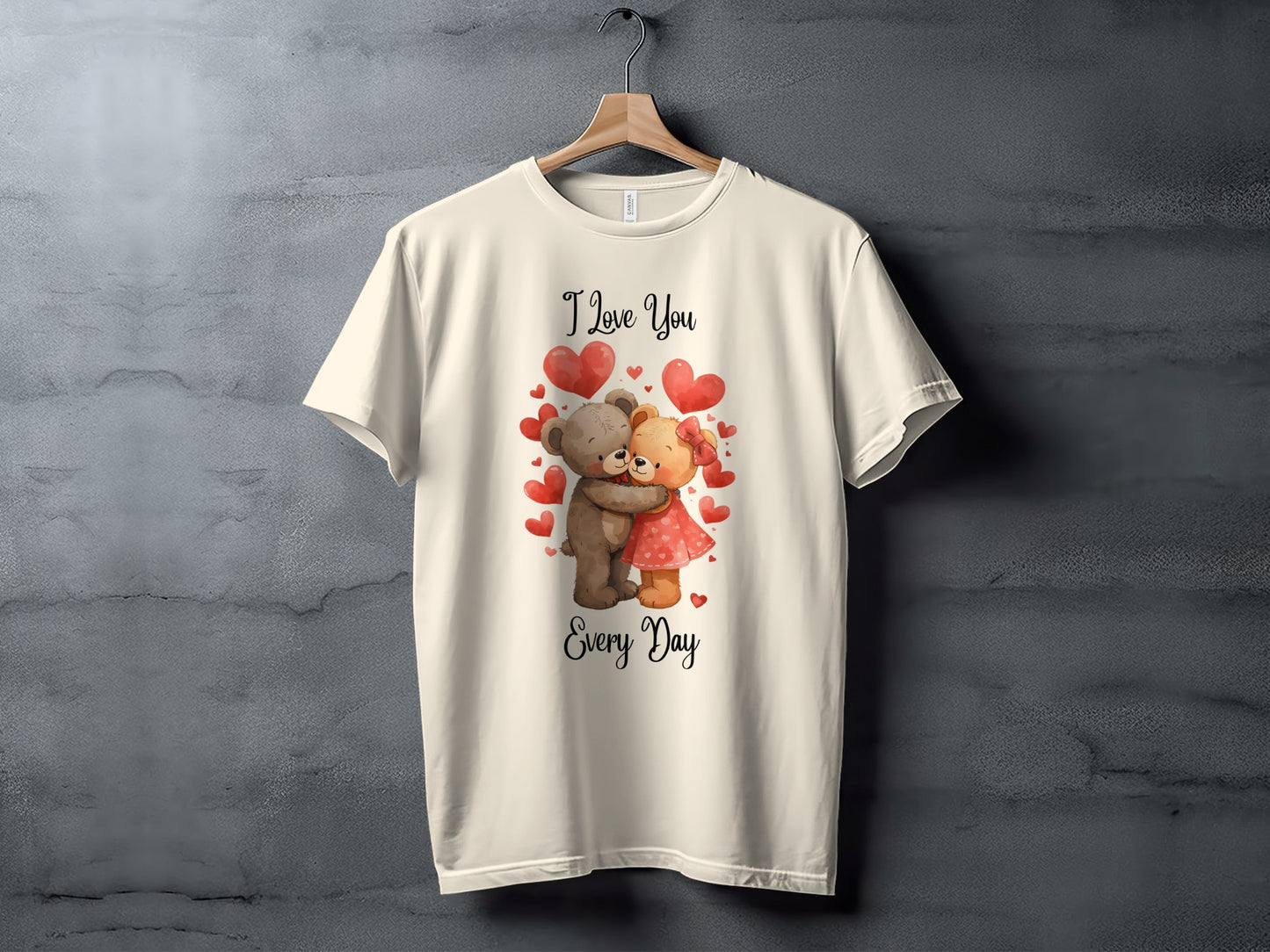 I Love You Every Day Cute Bear Couple T-Shirt