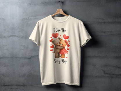 I Love You Every Day Cute Bear Couple T-Shirt