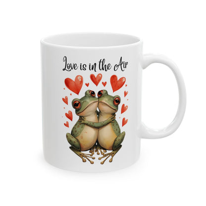 Love is in the Air Frogs with Hearts Mug
