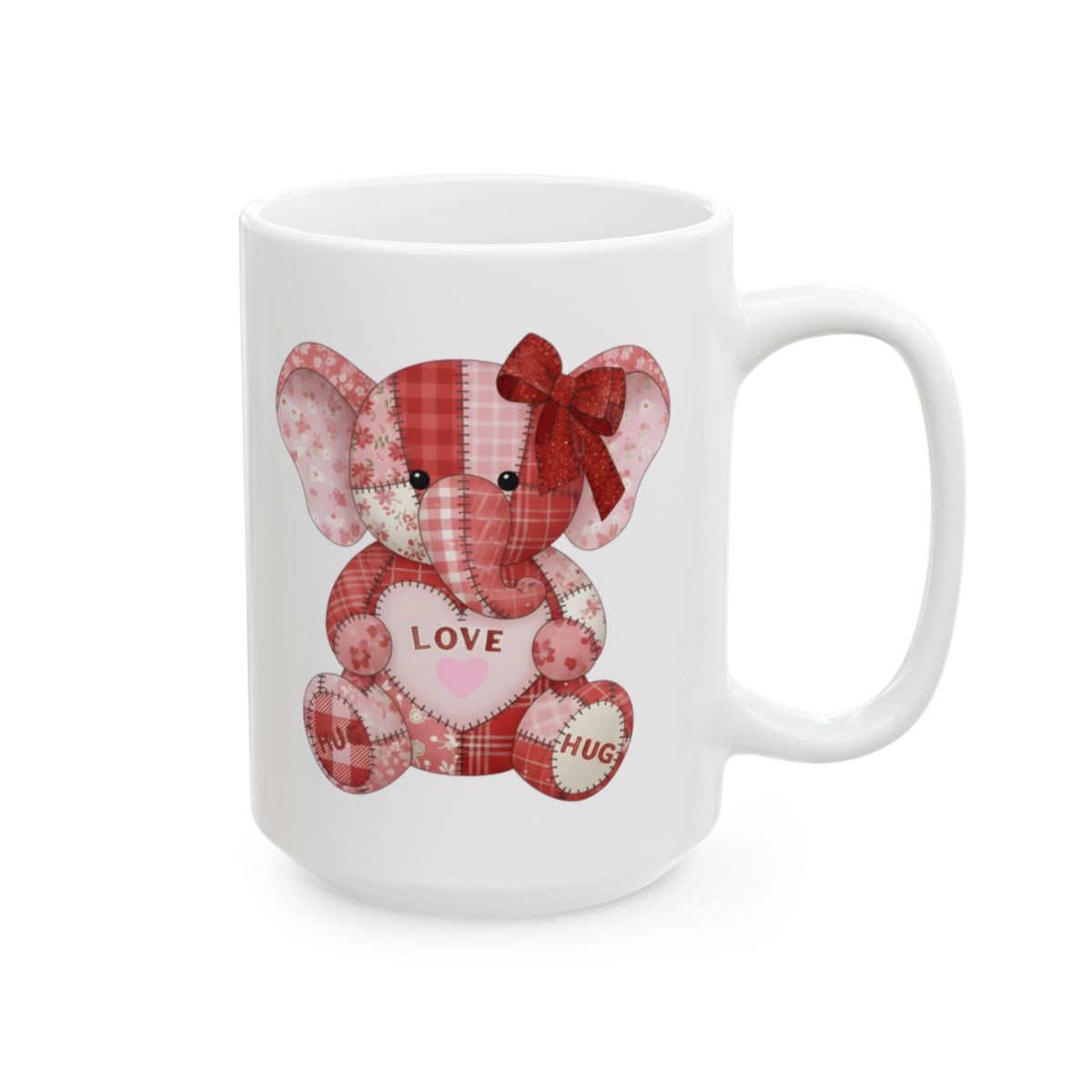Cute Elephant Love and Hug Design Mug