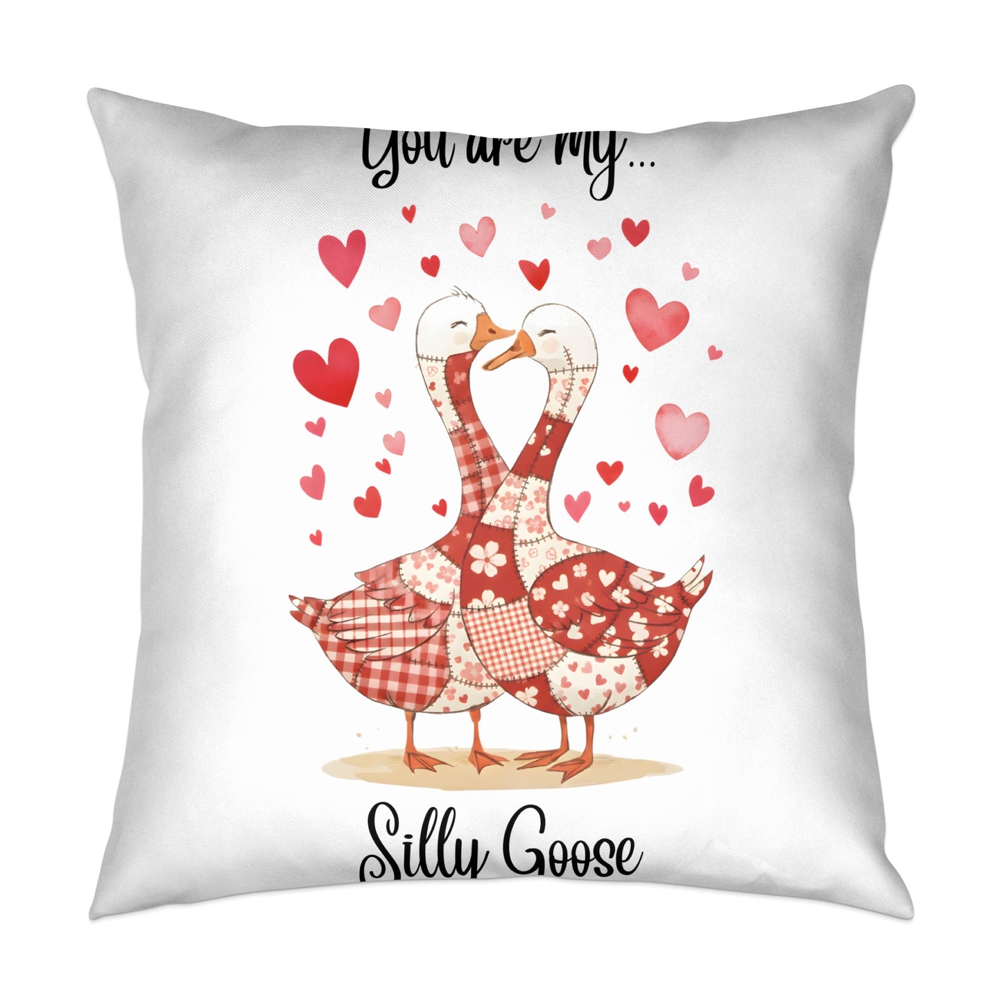 You Are My Silly Goose Heart Patch Throw Pillow