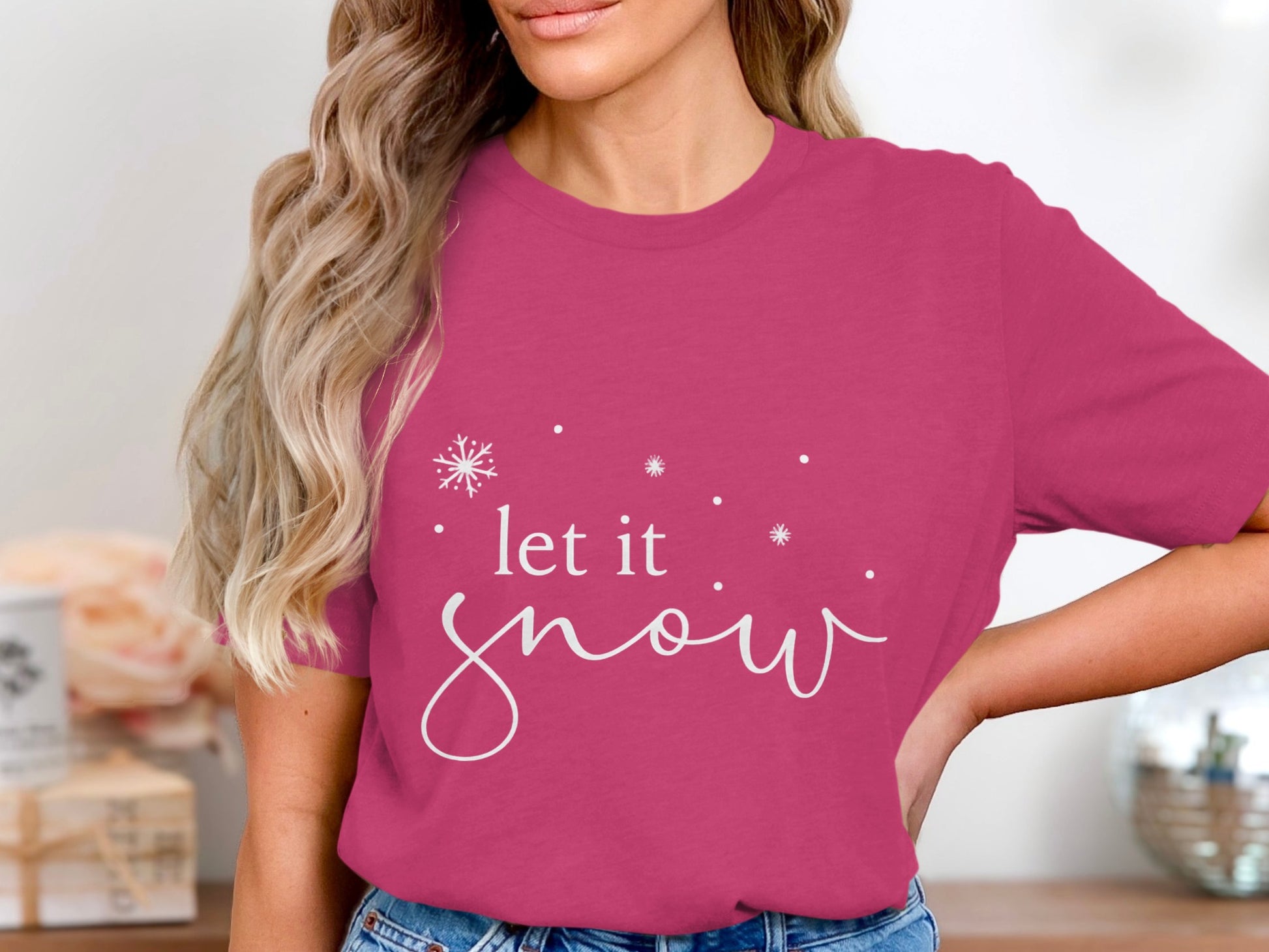 Let It Snow Graphic Casual Winter Holiday Tee