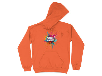 Orange 100% SLAVIC Colorful Splash Hoodie product type