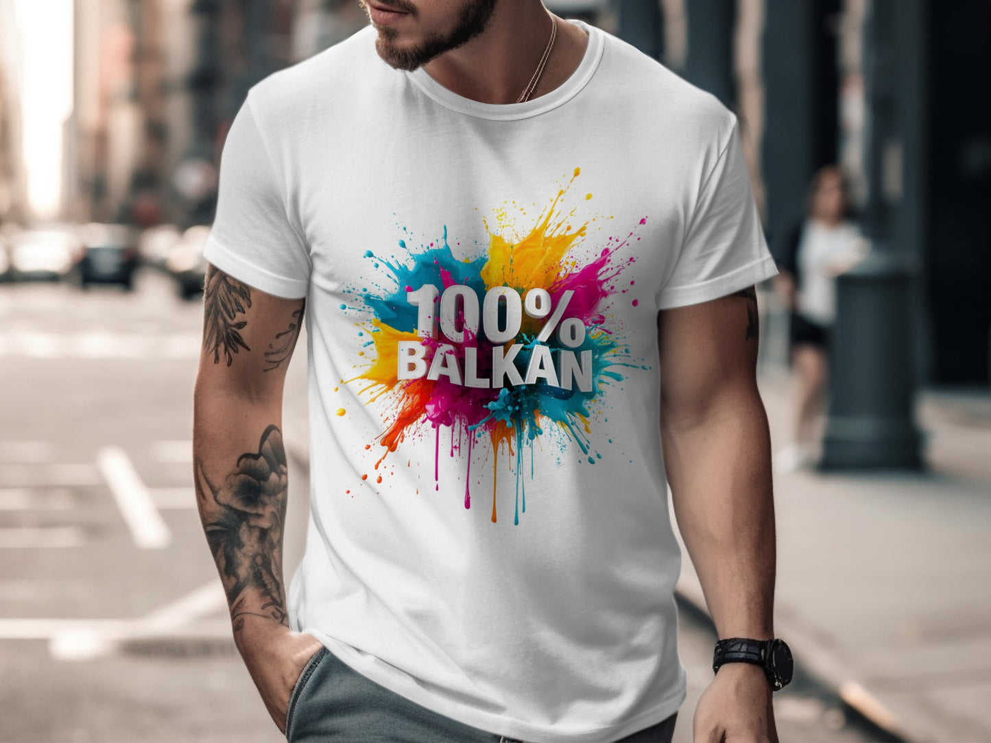100% BALKAN Dynamic Vibrant Design T-Shirt product type