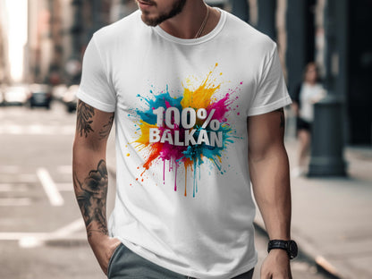 100% BALKAN Dynamic Vibrant Design T-Shirt product type