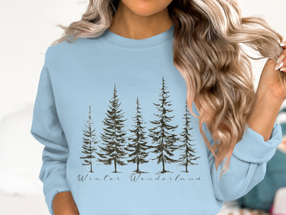 Winter Wonderland Tree Design Long Sleeve Shirt