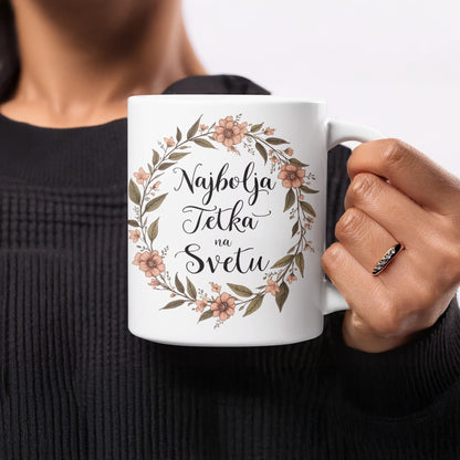 Najbolja Tetka na Svetu Floral Design Coffee Mug