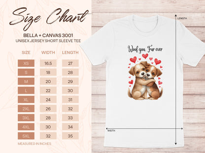 Woof You Fur Ever Cute Puppy Love Graphic Tee