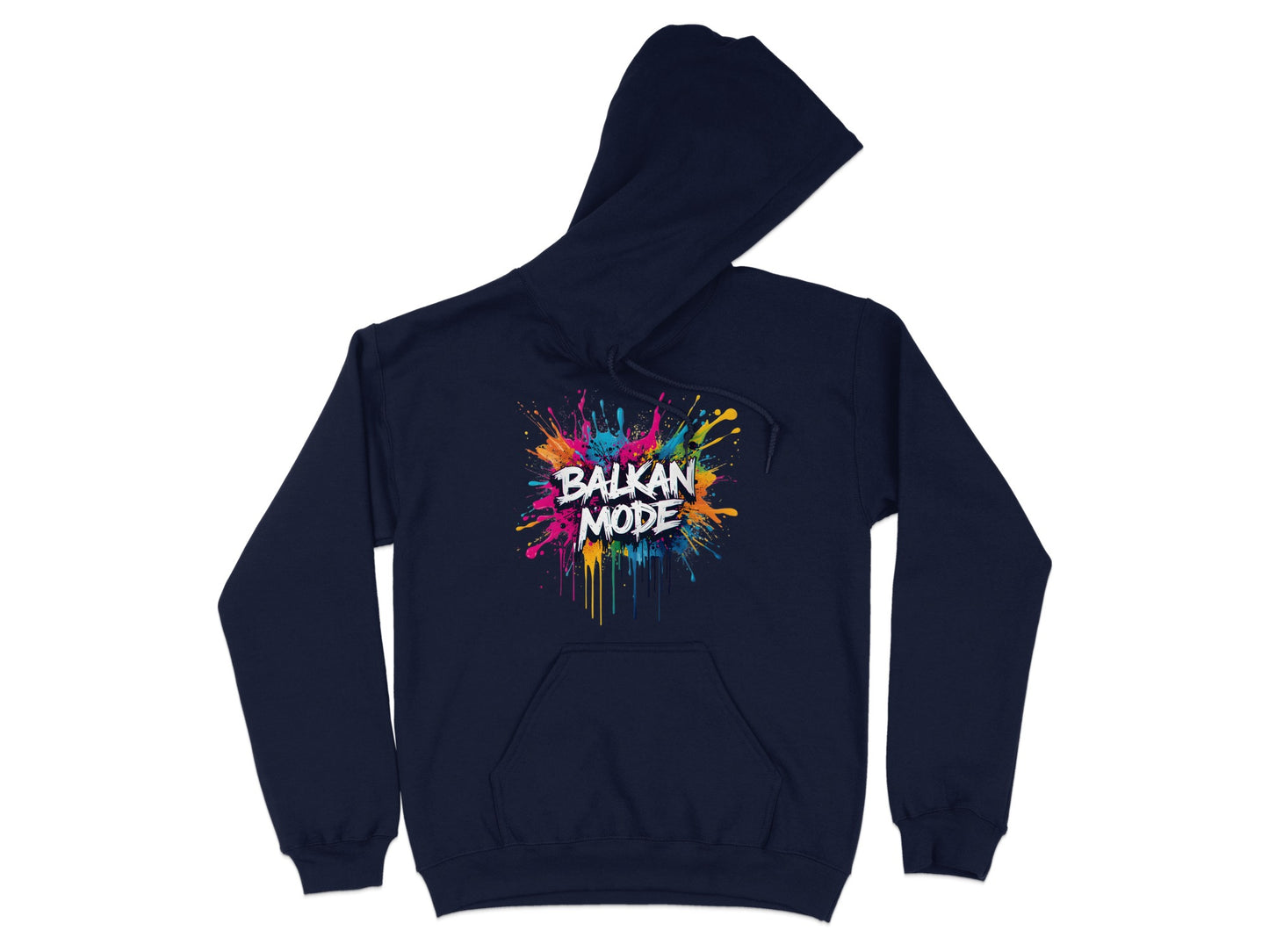 Navy Balkan Mode paint splatters graphic hoodie product type