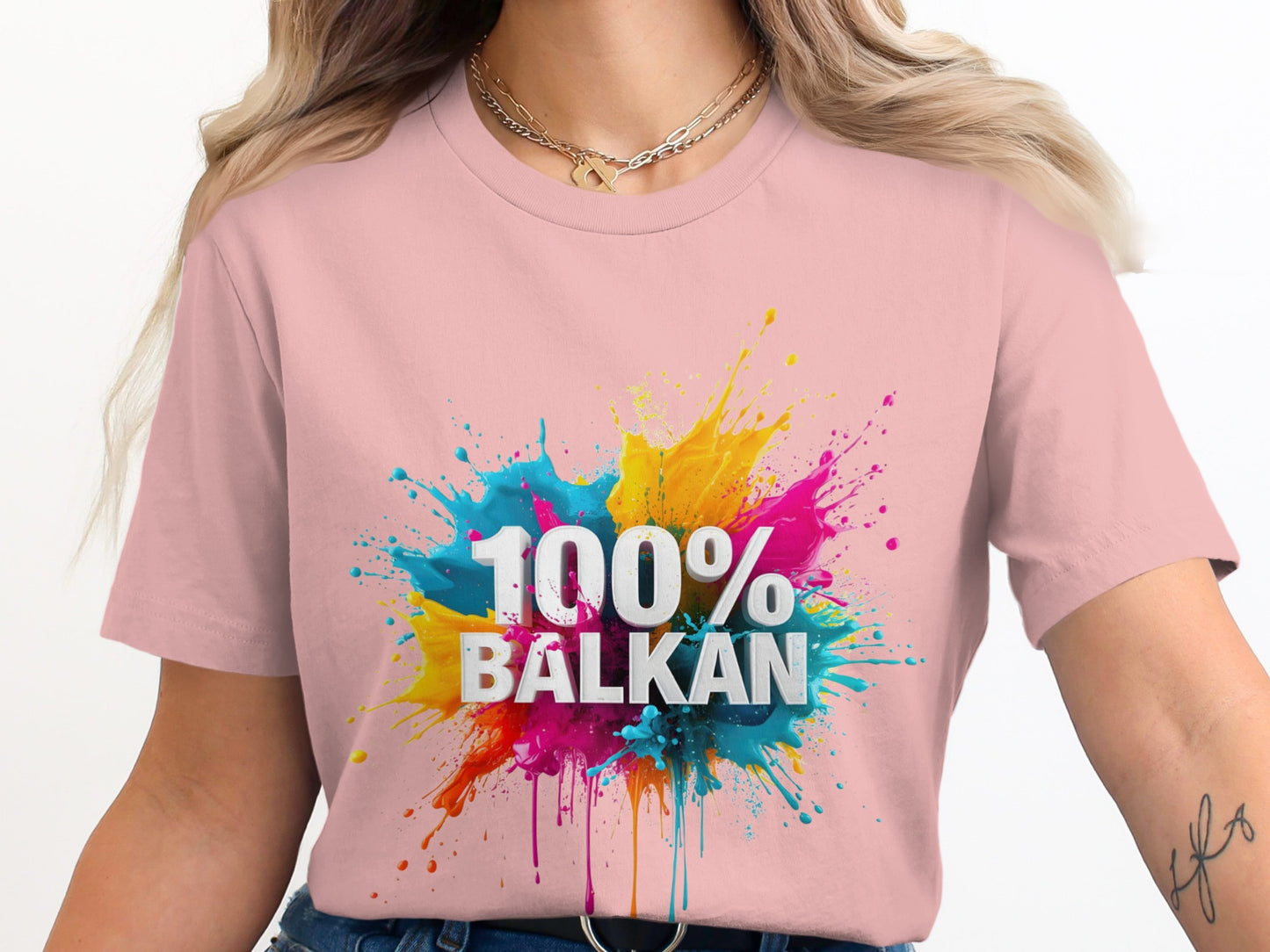 Pink 100% Balkan Colorful Splatter T-shirt product type