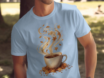 Autumn Leaves and Coffee Cup Design Shirt product