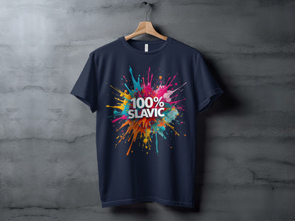 Colorful 100% Slavic Paint Splatter Design product type
