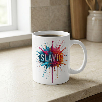 Slavic paint splatter colorful graphic mug product type