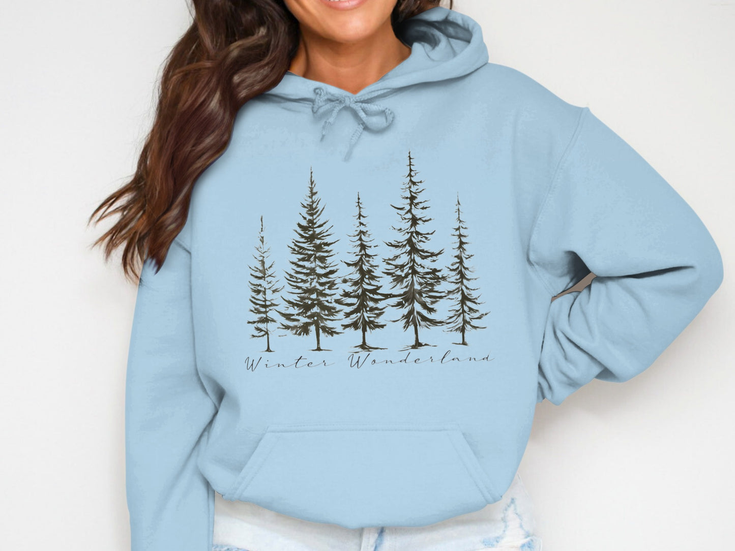 Winter Wonderland Hoodie with Tree Print Design