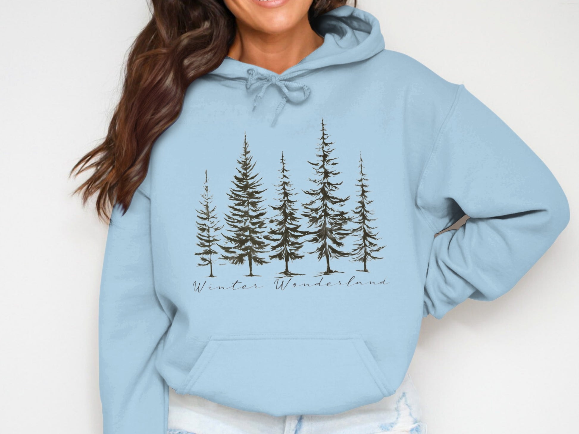 Winter Wonderland Hoodie with Tree Print Design