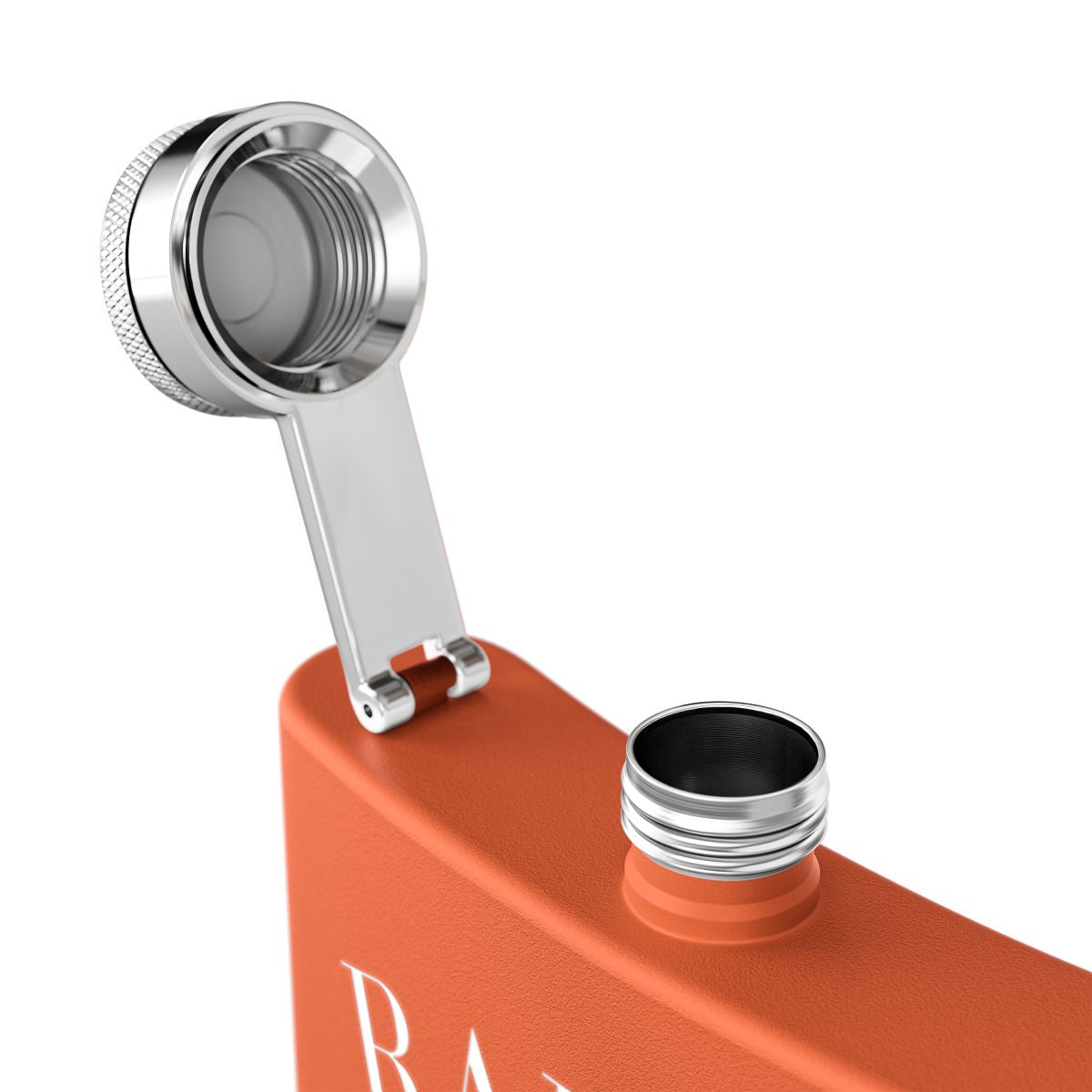 Stainless Steel Top Hip Flask with Orange Design Flask