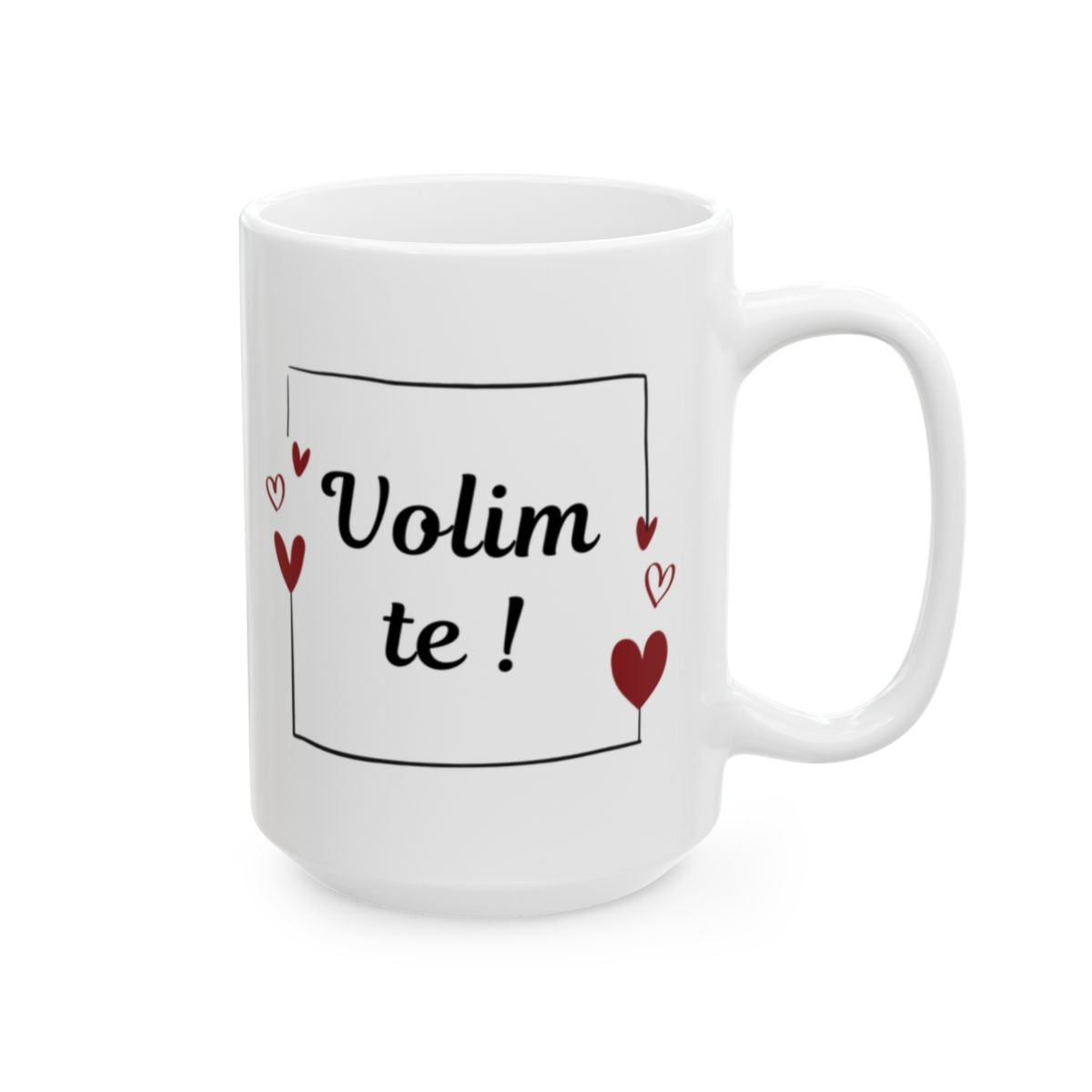 Volim te Heart Design Mug for Romantic Gifts