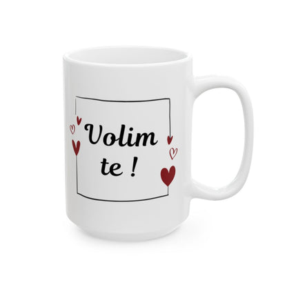 Volim te Heart Design Mug for Romantic Gifts