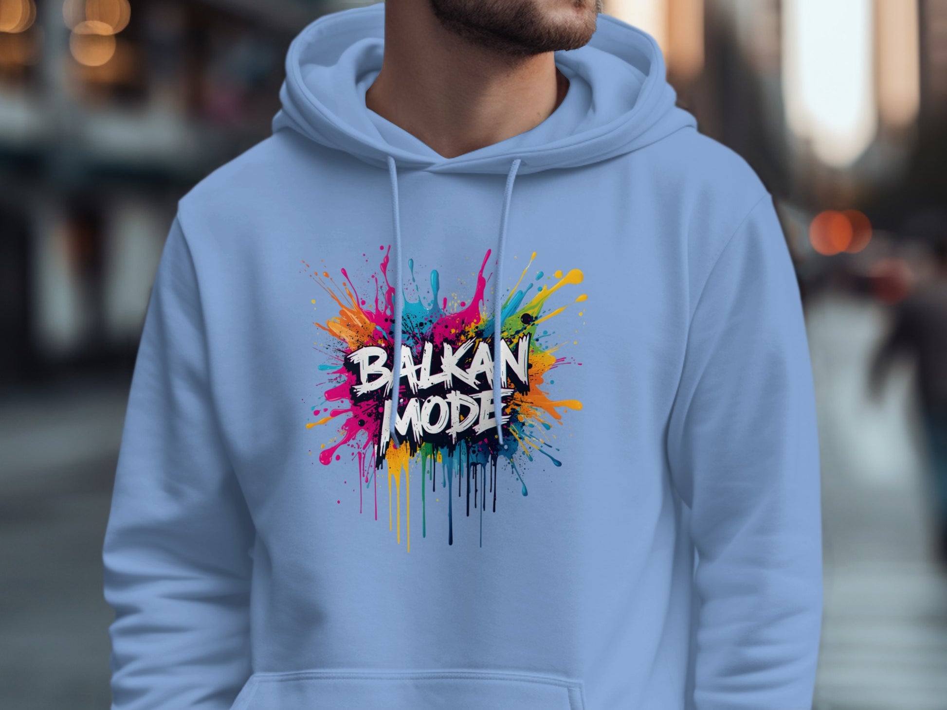 Balkan Mode Bright Paint Splatter Hooded Sweatshirt product type