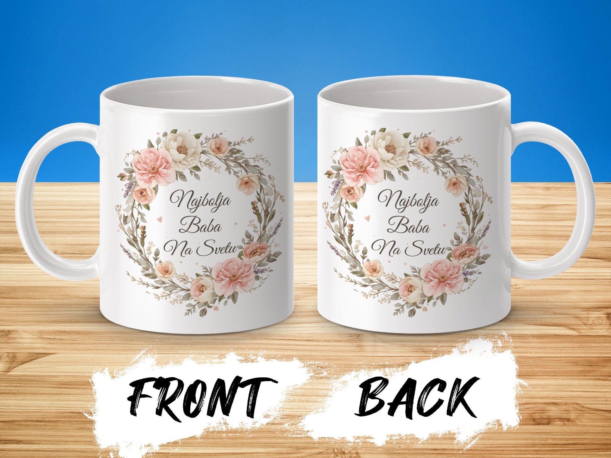 Najbolja Baba Na Svetu Floral Design Mug